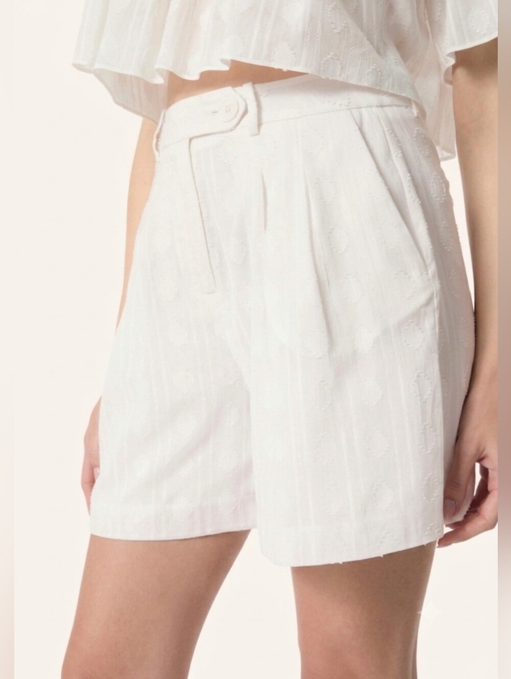 ​NWT Malej White Eyelet High Waist Shorts Emilia 100% Cotton US 4/EU 34